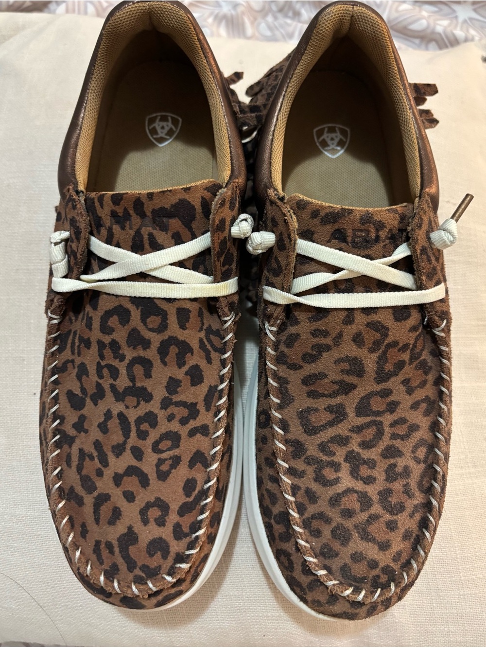 Ariat Leopard Print Hilo sneaker-moccasin style - Brown/Black
